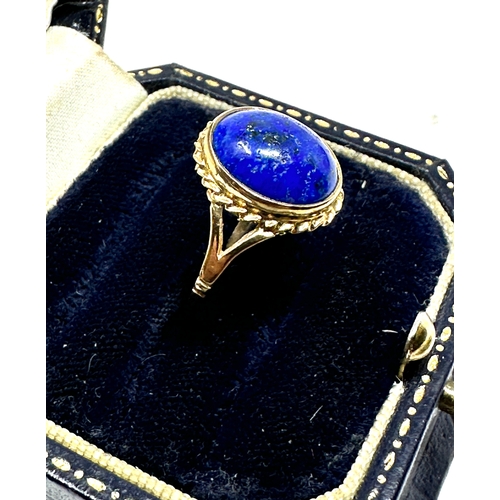 83 - Vintage 9ct gold lapis set ring weight 2.2g