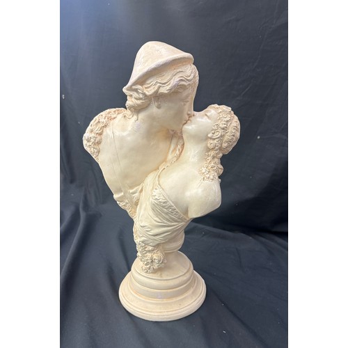 25 - ' The Lovers' plaster bust by Petrucci Carli overall height 17 inches