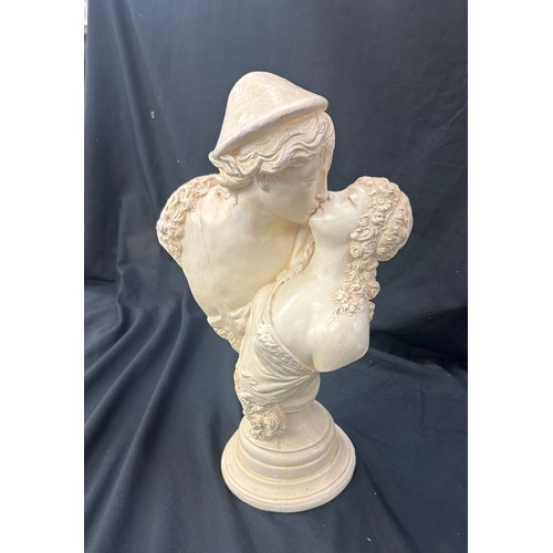 25 - ' The Lovers' plaster bust by Petrucci Carli overall height 17 inches