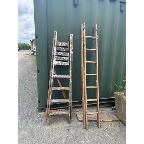 101A - Two sets of wooden ladders