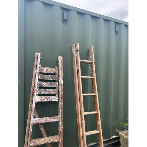 101A - Two sets of wooden ladders