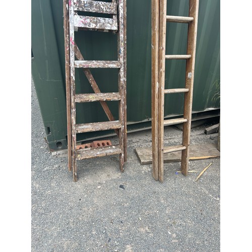 101A - Two sets of wooden ladders