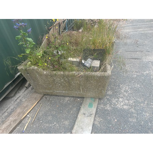 101F - Large over sized concrete garden trough measures approx 22 inches tall by 53 wide and 27 deep