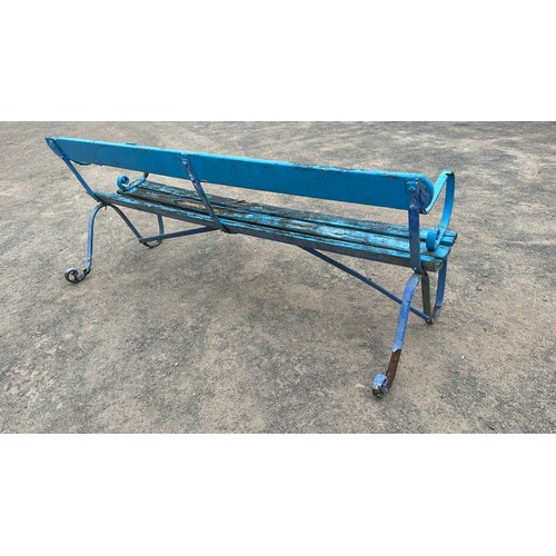 101G - Painted Victorian park bench measures approximately 33 inches tall 78 inches long 30 inches depth