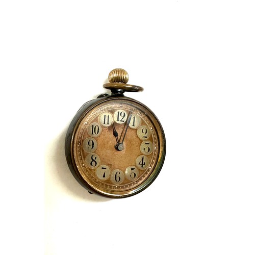 506 - Vintage ladies Fob watch, with gold design to back, untested