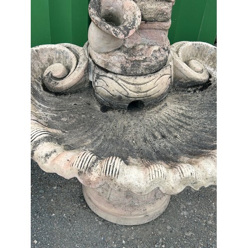 100Y - Outdoor concrete garden water feature measures approx 52 inches tall