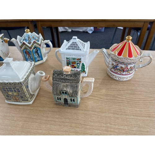 61 - Selection of assorted tea pots includes Sadler etc