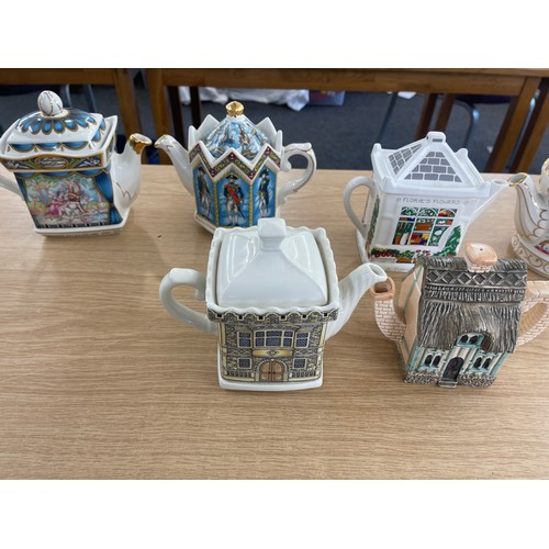 61 - Selection of assorted tea pots includes Sadler etc