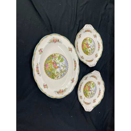 18 - Royal Albert Chelsea bird Meat plate and 2 cake plates