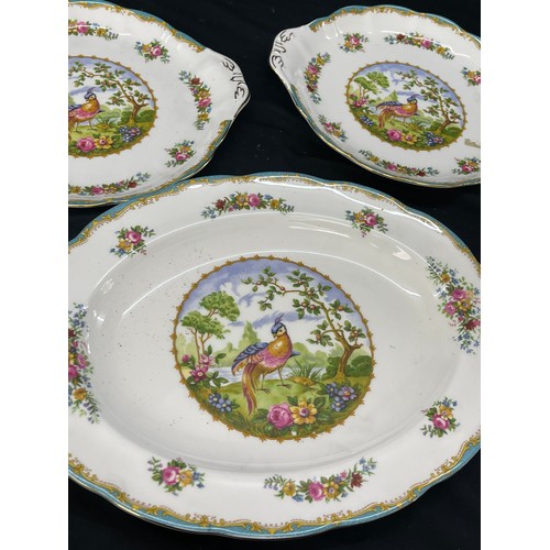 18 - Royal Albert Chelsea bird Meat plate and 2 cake plates