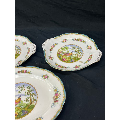 18 - Royal Albert Chelsea bird Meat plate and 2 cake plates