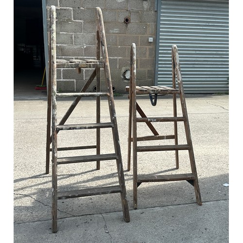 100B - 2 sets of wooden step ladders