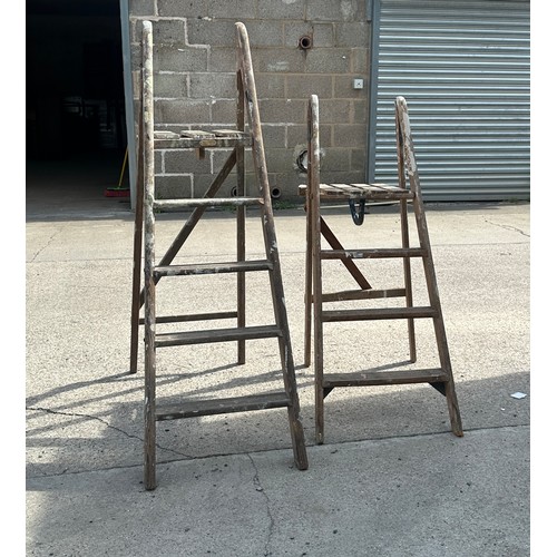 100B - 2 sets of wooden step ladders