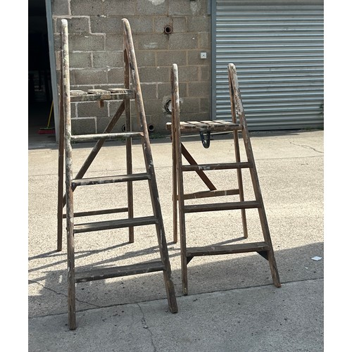 100B - 2 sets of wooden step ladders