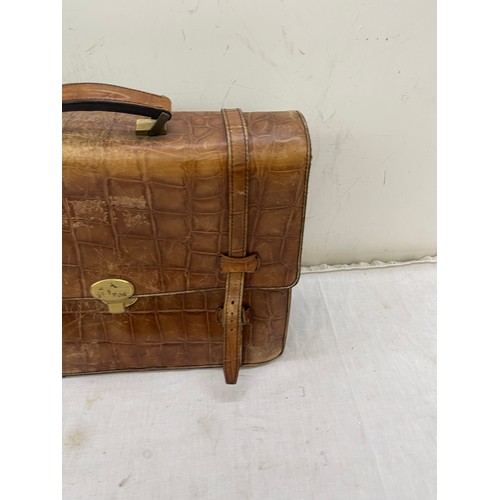 24 - Faux Crocodile skin satchel bag