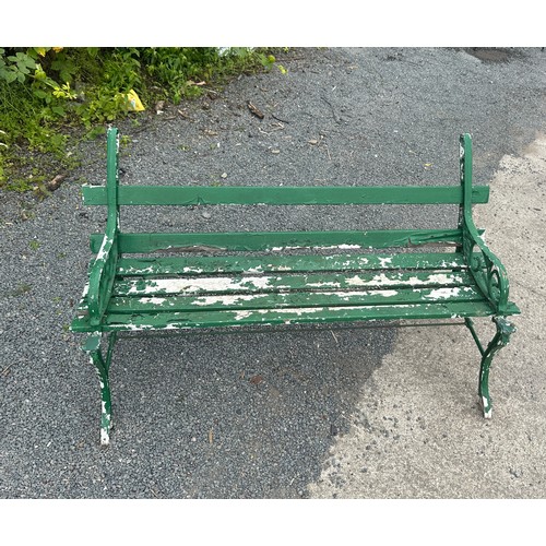 100J - Antique garden bench in need of repair