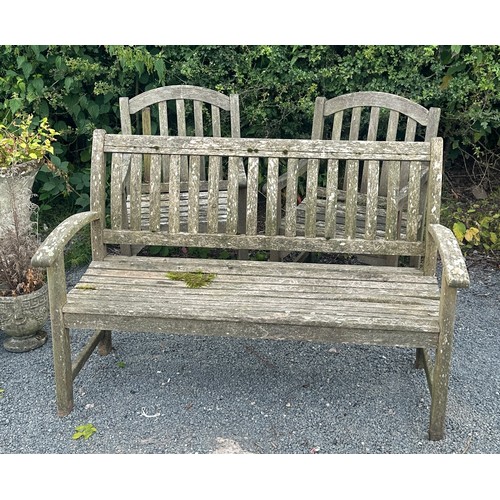 100W - Wooden garden bench and two matching chairs