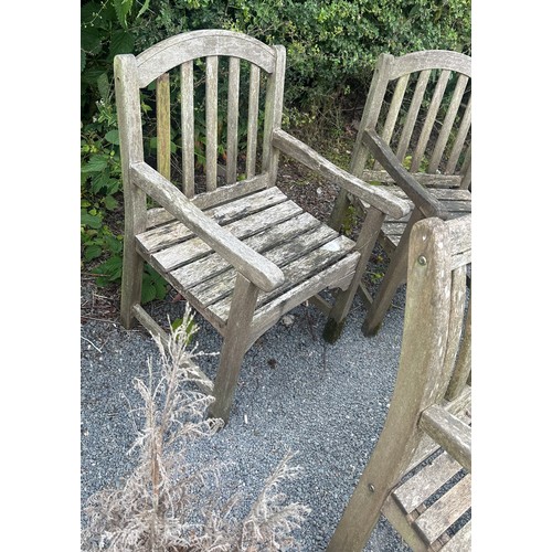 100W - Wooden garden bench and two matching chairs