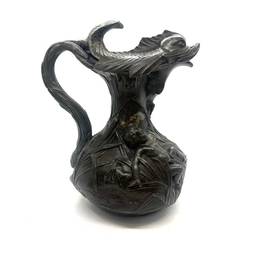 84 - French Pewter fish Jug, approximate height