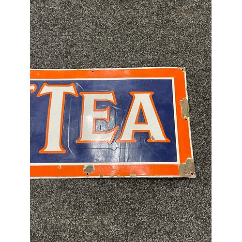 119 - Vintage Lyons Tea enamel advertising sign, approximate measurements: Length 59 inches, Height 17 inc... 