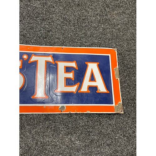 119 - Vintage Lyons Tea enamel advertising sign, approximate measurements: Length 59 inches, Height 17 inc... 