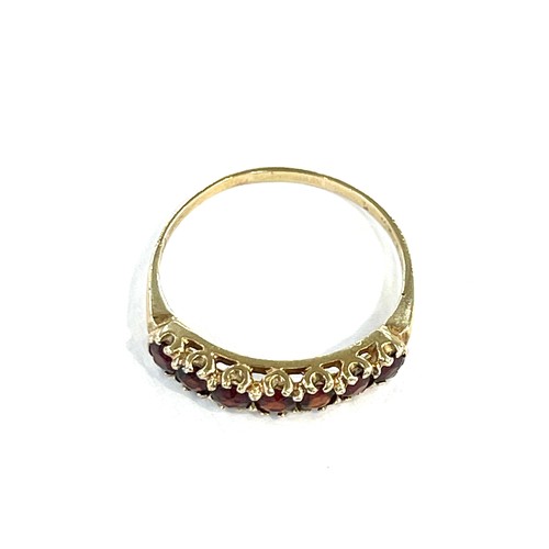 94 - Ladies half eternity garnet ring, ring size R/S, approximate weight 1.8g