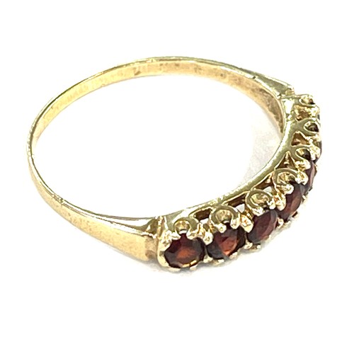 94 - Ladies half eternity garnet ring, ring size R/S, approximate weight 1.8g