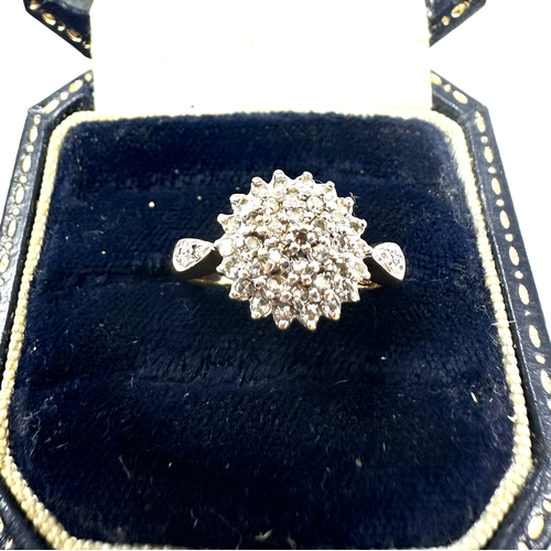 108 - 9ct gold diamond cluster ring weight 2.9g  0.33ct diamonds