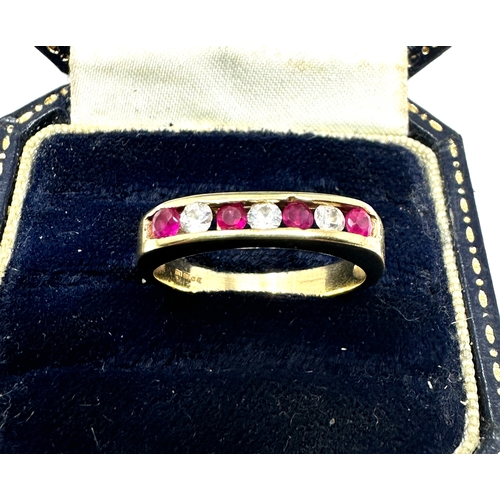 110 - 9ct gold ruby & diamond ring weight 3.5g