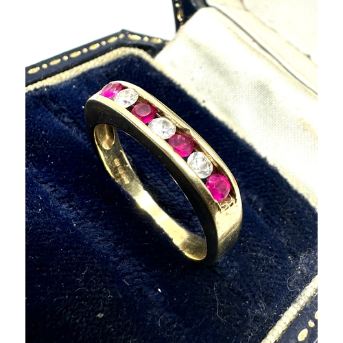 110 - 9ct gold ruby & diamond ring weight 3.5g