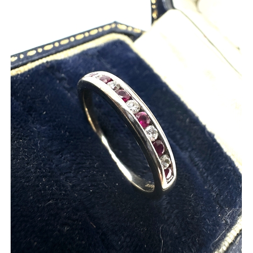 116 - 9ct white gold ruby & diamond ring weight 2.2 g