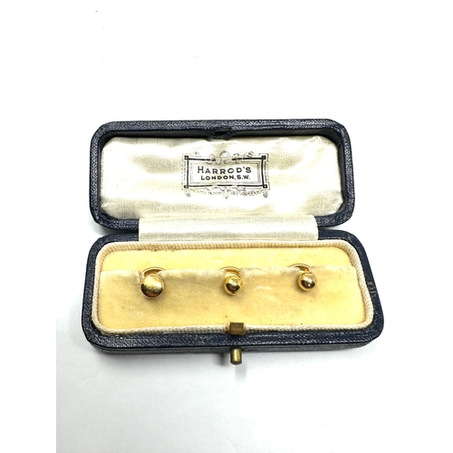 137 - Harrods london boxed 9ct gold studs weight 1.7g