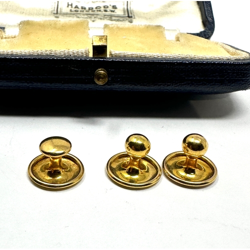 137 - Harrods london boxed 9ct gold studs weight 1.7g