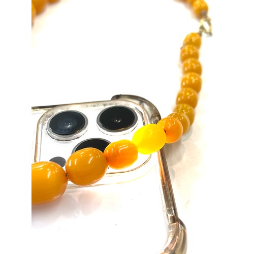 494 - Bakelite / Amber ladies vintage egg yolk necklace, approximate overall weight 84.9g