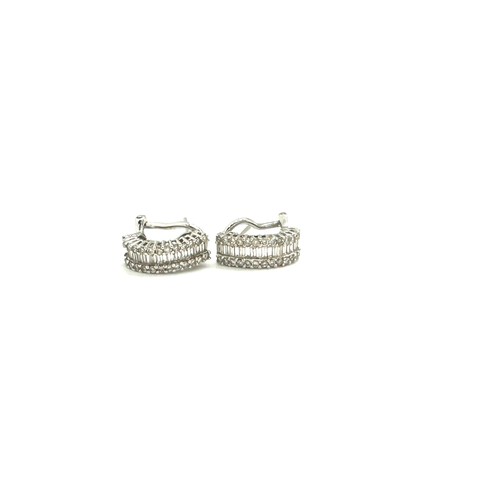 167 - 18ct gold and diamond baguette cut earrings total weight 4.3 grams