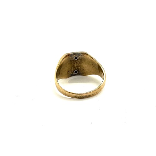 168 - 10ct Gold masonic signet ring total weight 6.8grams ring size S