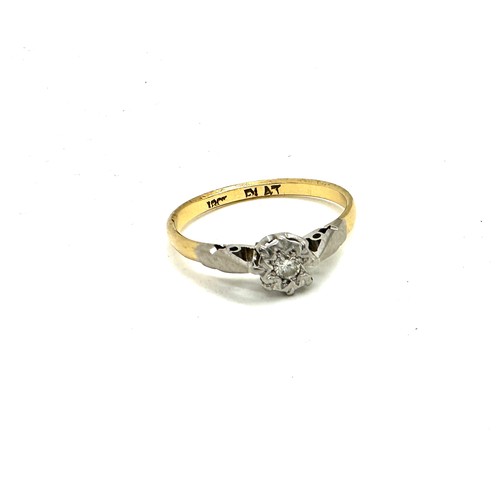 169 - 18ct Gold diamond and platinum ring, ring size O weight 2.3grams