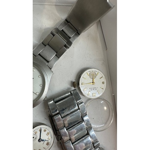 509 - Large selection of assorted watch faces and parts, untested