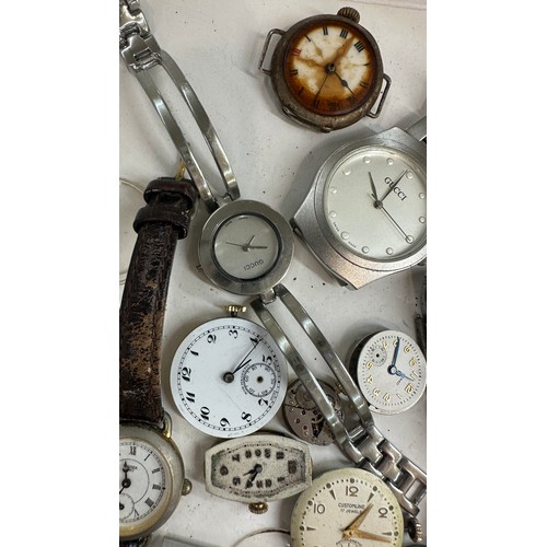 509 - Large selection of assorted watch faces and parts, untested