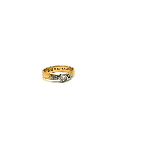 170 - 22ct Gold diamond ring total weight 4.1grams ring size N