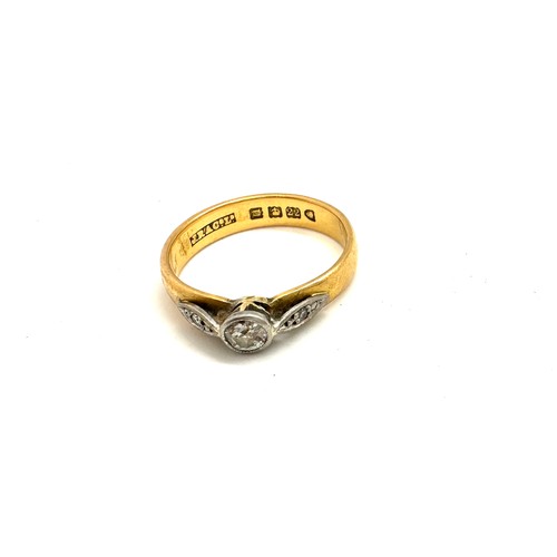 170 - 22ct Gold diamond ring total weight 4.1grams ring size N