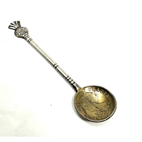 4 - Scottish silver and 1707 queen anne coin teaspoon