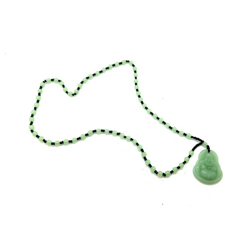 495 - Jade Bhuddha pendant necklace