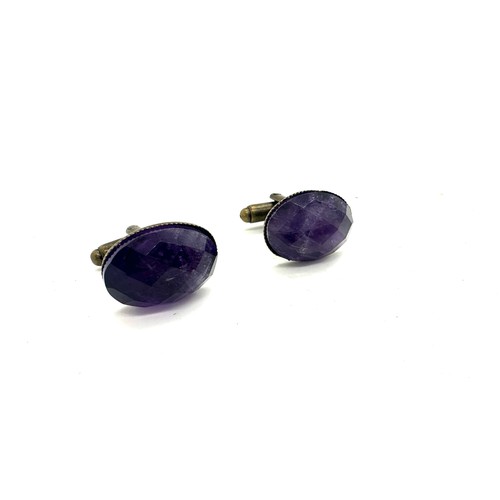 503 - Faceted amethyst cufflinks