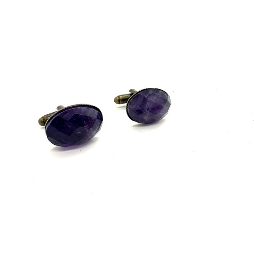 503 - Faceted amethyst cufflinks