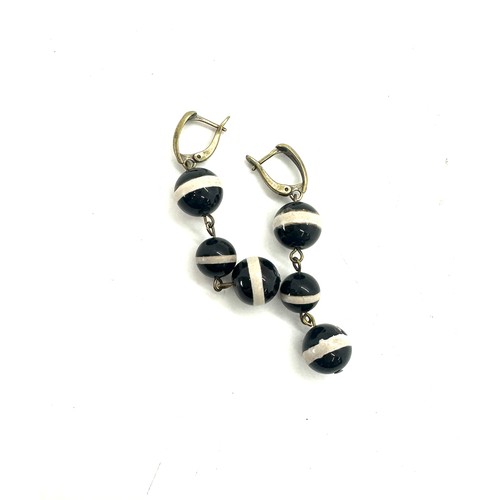 498 - Agate drop 3 tier earrings