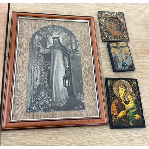 29 - Selection of framed religious prints/ icons largest measures 18 inches tall and 14 wide