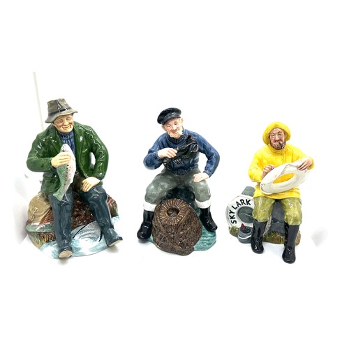 11 - Selection of Royal Doulton figures includes a good catch, The Lobster man and The boat man