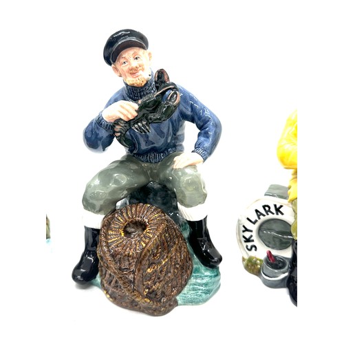 11 - Selection of Royal Doulton figures includes a good catch, The Lobster man and The boat man