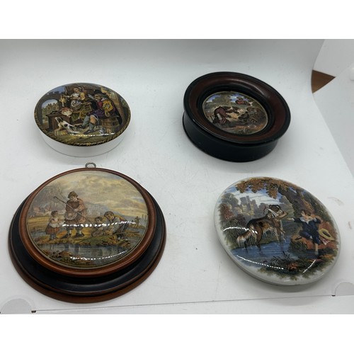 552 - Selection of 4 antique Pot lids